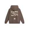 Li Ning Badfive Letter Mikina s kapucí přes hlavu Fleecová mikina Unisex mikina Uhlově hnědá AWDT879-5