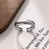 Thai Silver Geometric Rings: Women's Adjustable Korean-Style Open Retro Jewelry