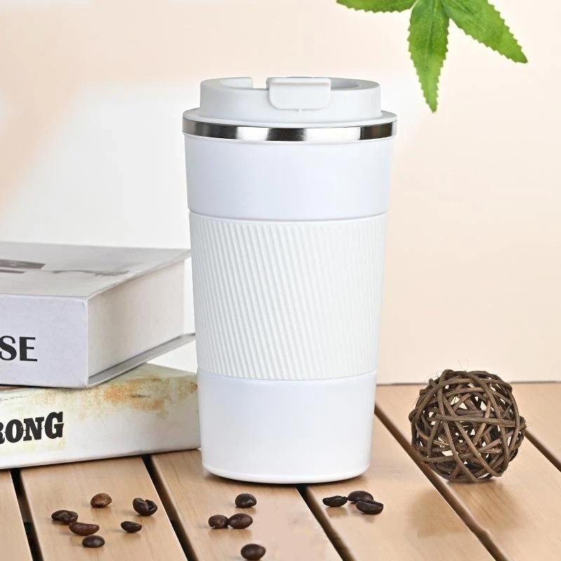 Edelstahl Isolierte Reise-Kaffeebecher Auslaufsicherer Deckel 6H Wärme-Kälte-Speicherung Rutschfester Griff Für Pendeln Wandern Camping