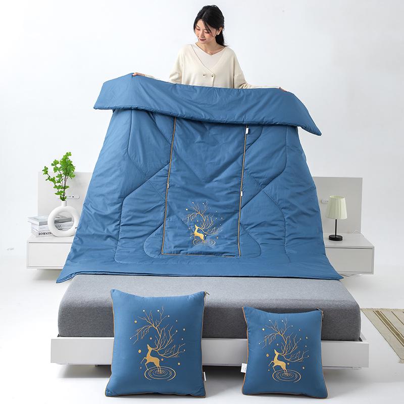 2025 Starry Sky Sika Deer Cotton Pillow & Blanket Set