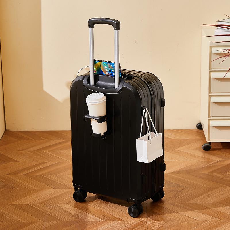 Women’s Durable Leather Trolley Suitcase: New Model, Mother-Child Carry-On with Lock