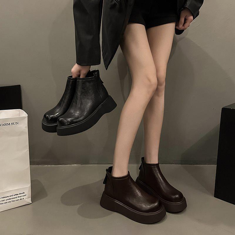 Martin boots women's boots short boots winter Chelsea cotton shoes new British style shoes velvet warm black 2025