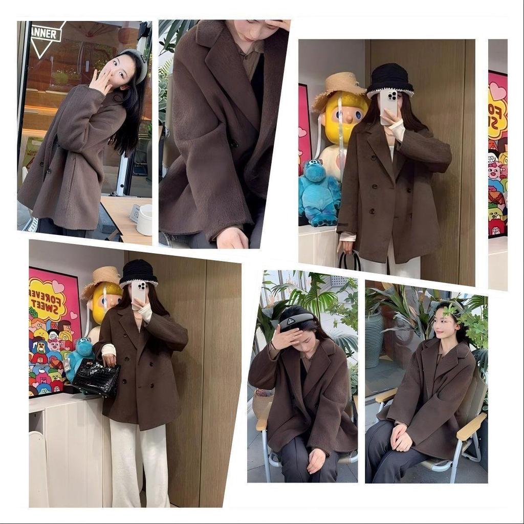 Women's Trendy Maillard Woolen Coat, 2025 Winter Collection - Cotton-Padded, Mid-Length, Petite Size