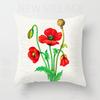 Nordic modern red flower linen pillowcase sofa cushion cover home decoration can be customized for you 40x40 50x50 60x60 45x45