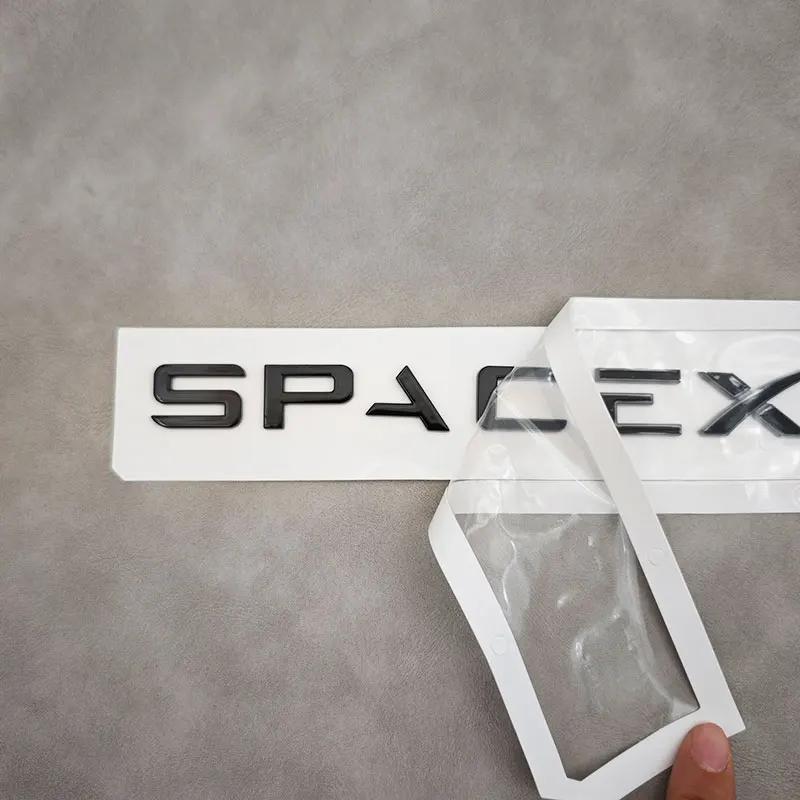 Phbvg5 3D ABS Letters Space X Logo Car Rear Trunk Sticker Badge Emblem For Tesla Model 3 Model X Model S Model Y Auto Decal Accessories