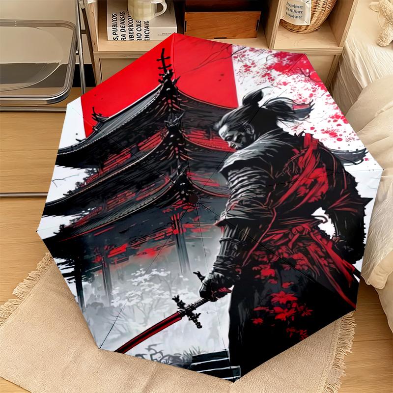 1PC Samurai  Automatic Umbrella - Suitable Travel Outdoor Portable Umbrella Birthday Gift Daily Essentials