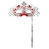 Fancy Dress Party Eyewear Mask Metal Handheld Stick Half Face Venetian Masque Rhinestones Women Mask Prom Ball Masquerade