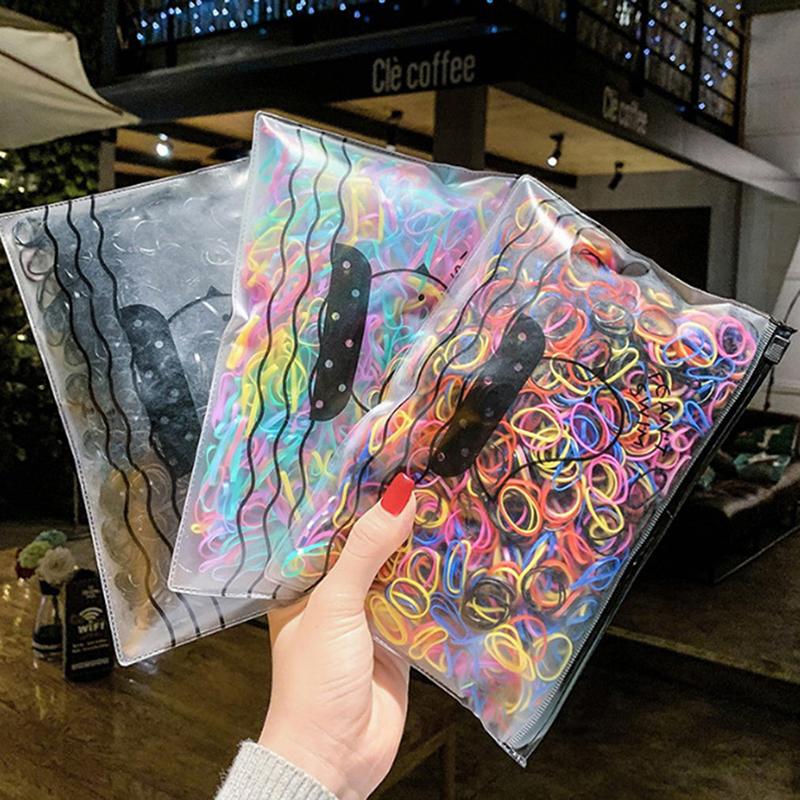 1000Pcs Disposable Rubber Bands Elastic Hair Ties Rings Band Kids Girl Ponytails