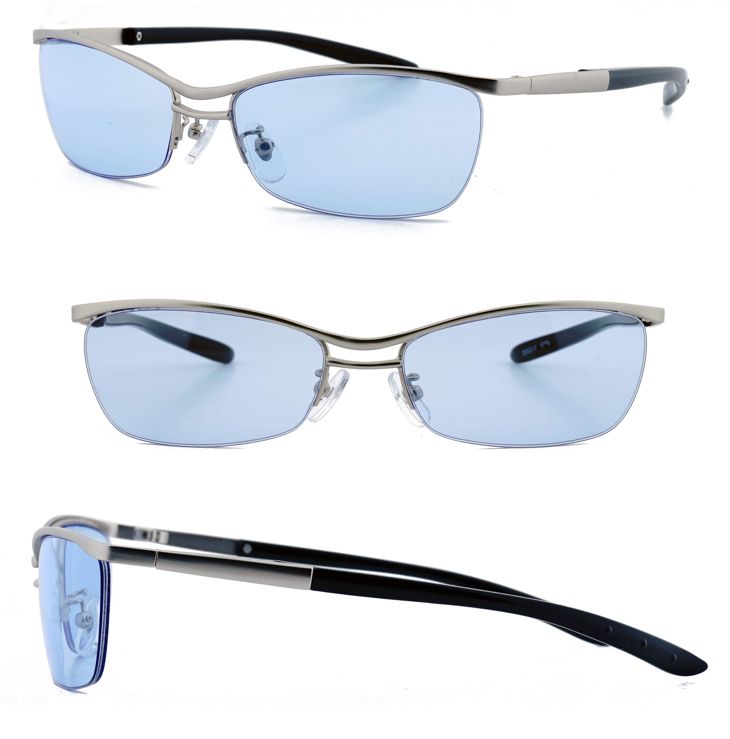 

Life FEEL LIFE EYE WEAR Модные солнцезащитные очки Металлический Nyroll УФ-защитный чехол в комплекте Стильный FI2002 Матовый x Светло-голубой (Очки Feel) Мужской (Серебряный