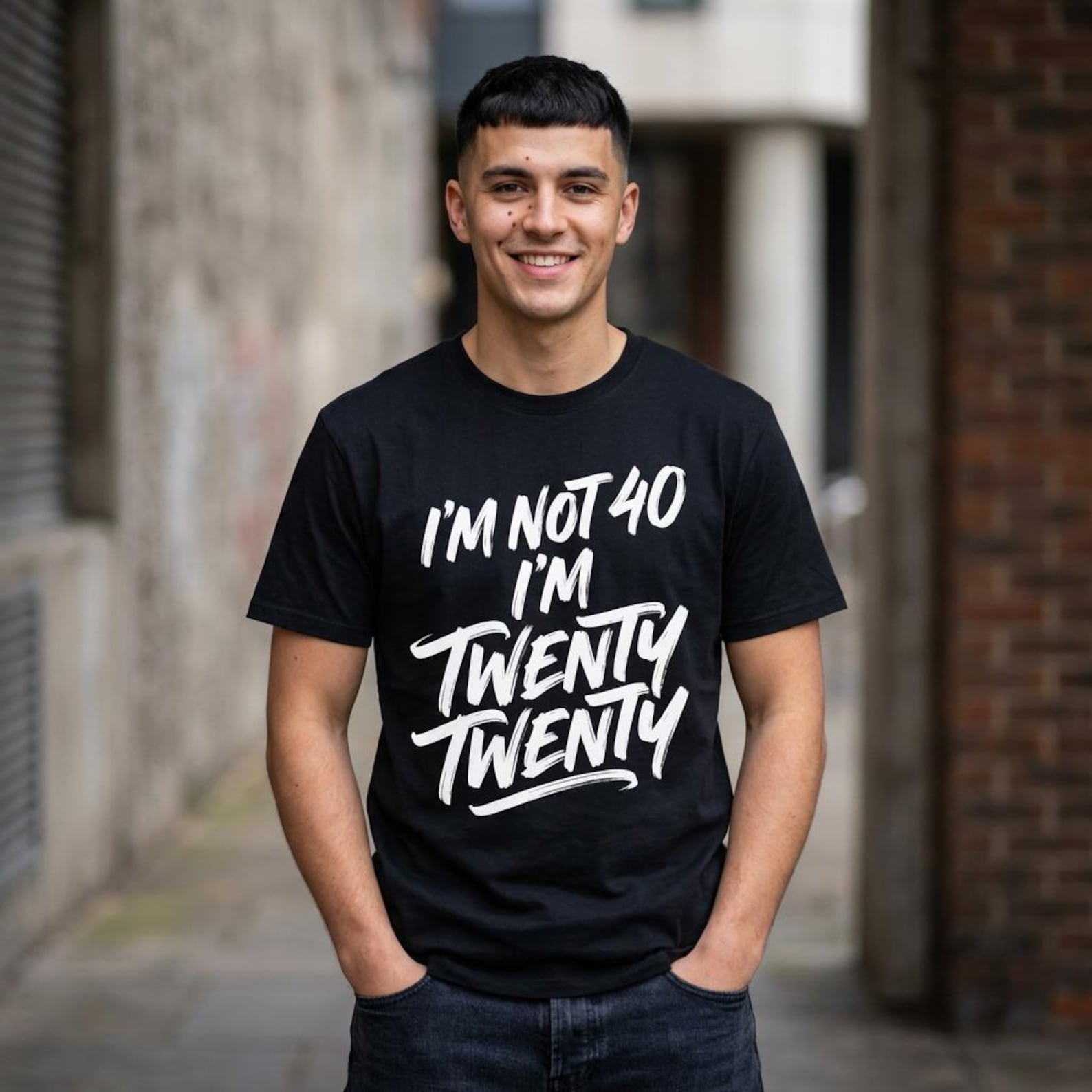 I m Not 40 I m Twenty Twenty T-Shirt; Funny 40th Birthday Tee; 1986 Birthday Gift Top M
