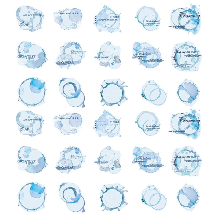 Наклейки  Брызги Чернил  Водостойкие ПЭТ Наклейки для Бутылки с Водой Ноутбука Дневника Чехла Телефона Скрапбукинга 1