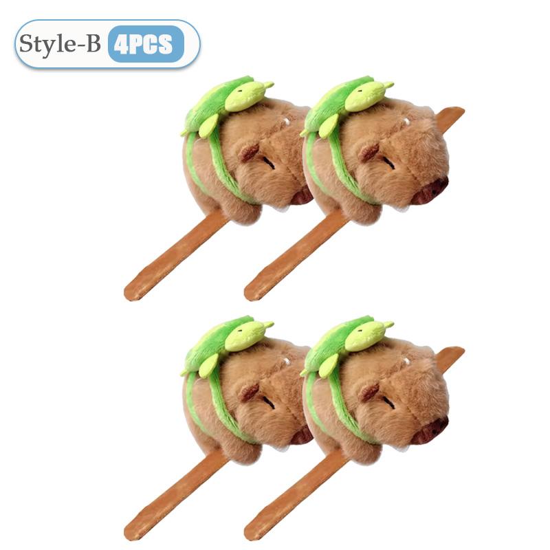 Lovely Capybara Animal Slap Snap Wrap Wristband Bracelet Plush Stuffed Animal Kawaii Kapibara Hand Ring Wristband Kid Funny Toys