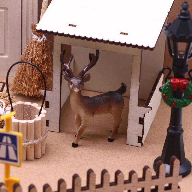 Natural Wood Texture Tiny Home Holiday Items 42Pcs DIY Seasonal Display Safe For Children