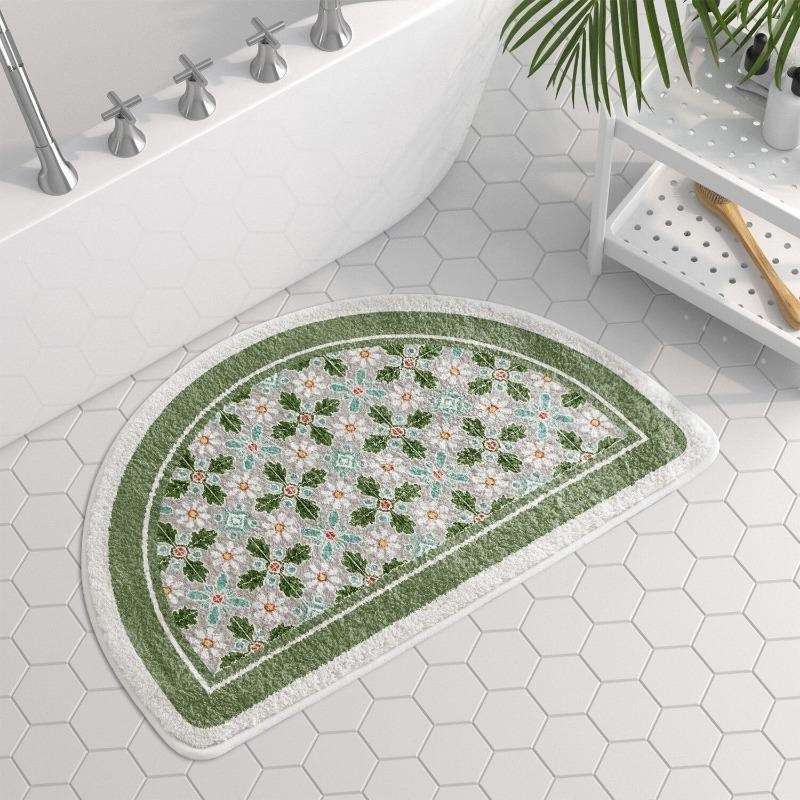 Half Circle Bathroom Anti Slip Pad Bathroom Absorbent Pad Thickened Entrance Door Floor Mat