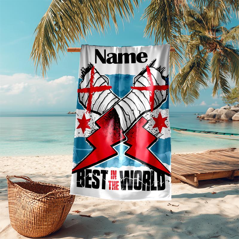 Personalized Customized Proof Beach Towel with CM Punk Pattern - Soft, Absorbent, Quick-drying, Perfect Swimming, Camping&bathing