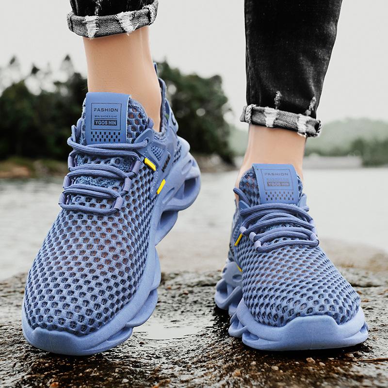 2024 Summer New Daily Running Sports Lace-up Trendy Men's Shoes Large Mesh Mesh Breathable Low-top Sports Shoes