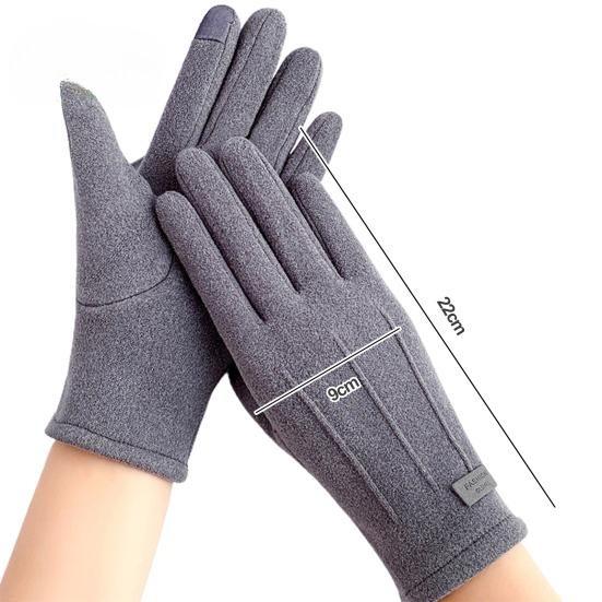 1 Pair Women Winter Warm Gloves, Solid Color, Wear Resistant, Windproof, Thickened, Fleece Lined, Touchscreen Gloves