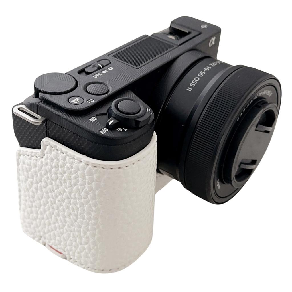 For Sony Alpha ZV-E10 II Camera Case PU Leather Protective Cover with Screw Hole