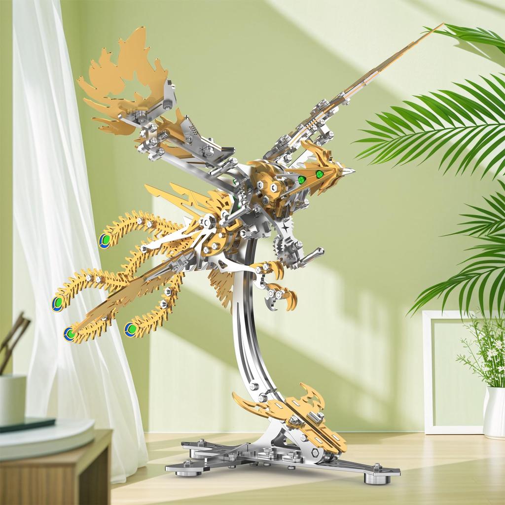 LONGPIN Phoenix 3D Metal Model Kit Toy for Stainless Steel Puzzle Assembly Kit Family Activity Luxury Interior Craft [Educational Adults] - &