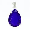 925 Sterling Silver 63.25 Ct CERTIFIED Blue Topaz Pendant Pear Cut Gemstone AI-89-NS