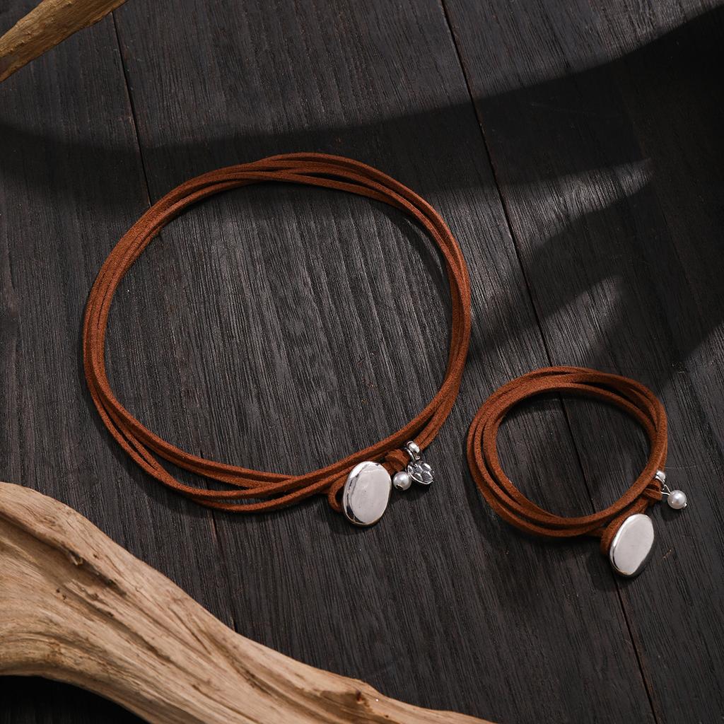 Double clavicle chain chocker collar ethnic style turquoise simple sweet cool necklace