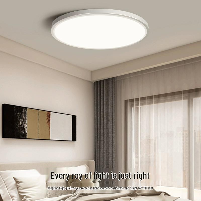 LED Ceiling Light: Three-Proof, Modern Minimalist Design for Bedroom, Balcony, Bathroom - Eye-Protective, Round Main Light
