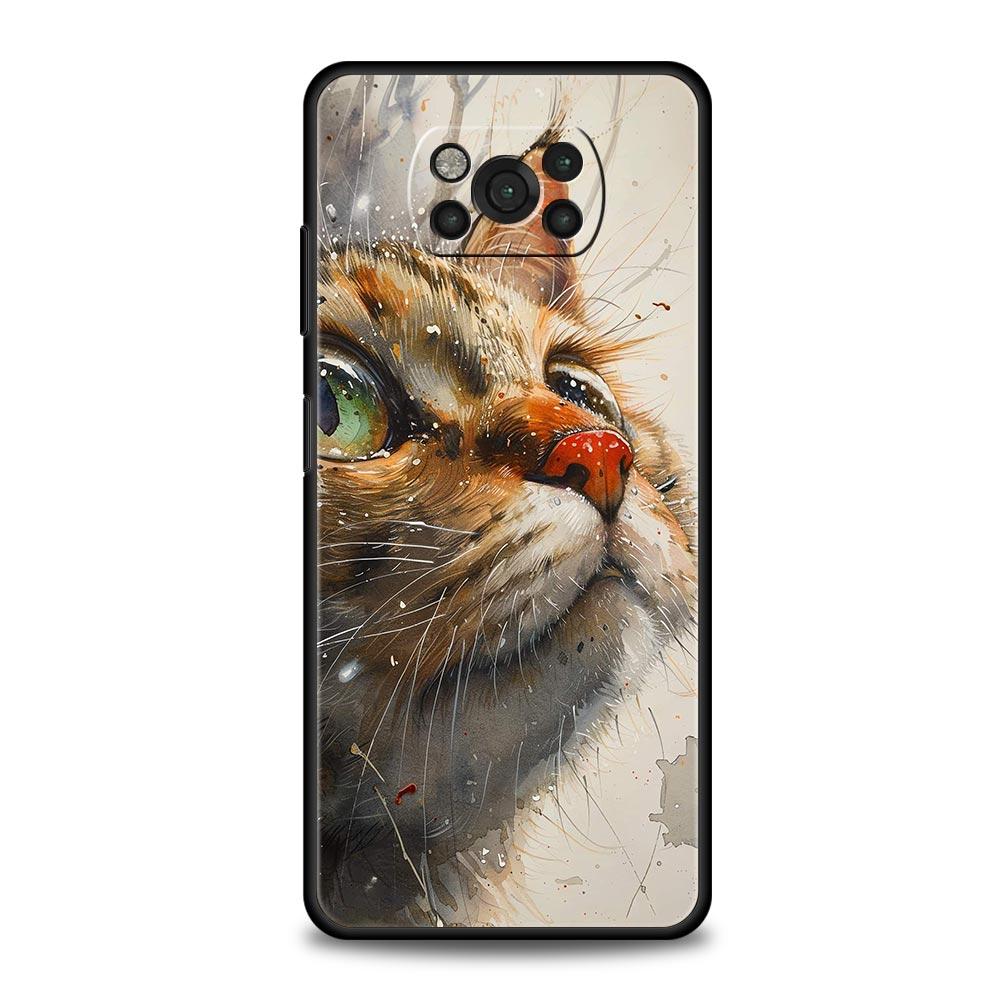 

Cute Cat Phone Case Cover for Xiaomi Poco F7 Ultra F6 F5 F4 F3 X6 X5 X4 X3 NFC C51 C55 M4 GT 5G Soft TPU Shell Fundas Capas Bag Poco X5 Pro