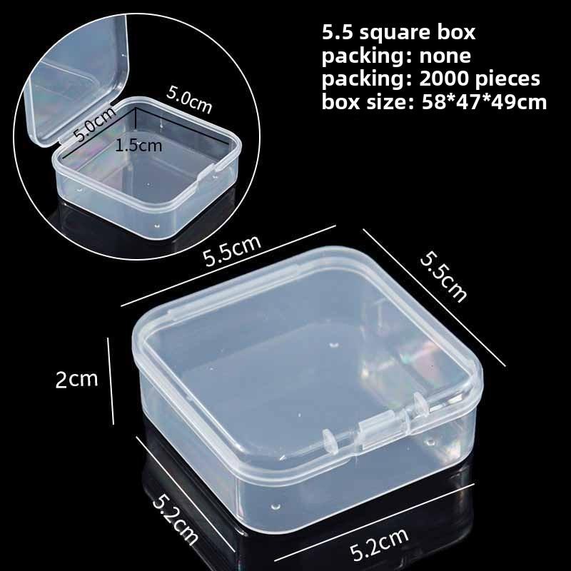 Square pp plastic fishing hook box, semi-transparent square packaging box, small parts organizer