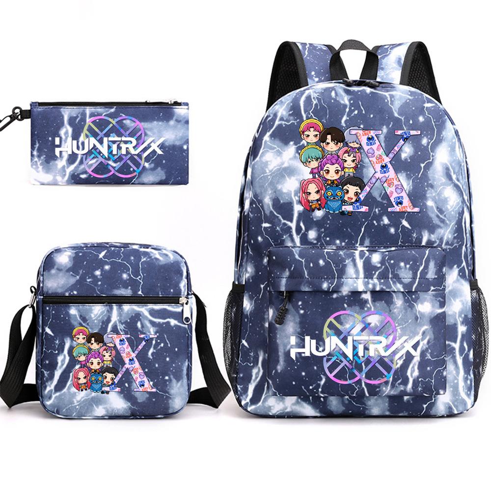 3Pcs/set 26 English Letter Printed Large Capacity Bookbag Backpack with Shoulder Bag Pencil Case for Teenager Student Boy Girl School Bag Kid Gift