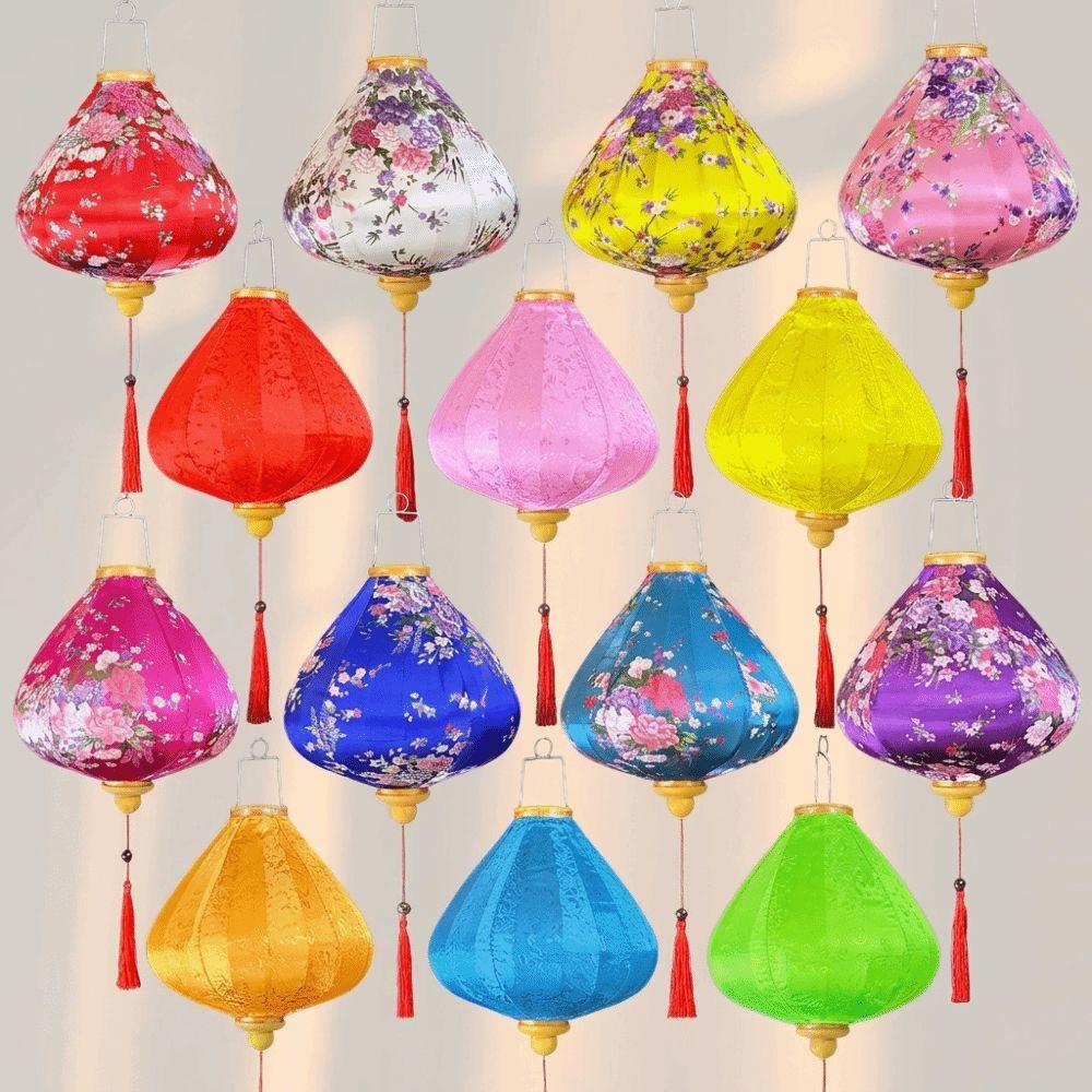 12/14/16/18inch Mid-Autumn Festival Decoration Various Shapes Hand-Painted Floral Lantern New Year