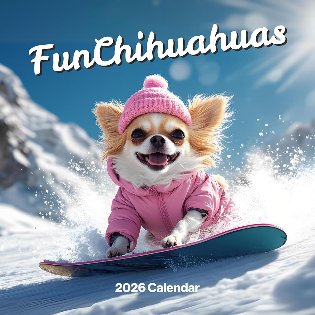 Chihuahua Calendar 2026 - Large 12 Month 2026 Wall Calendar - Month to View Dog Wall Planner Made by Fun Pets