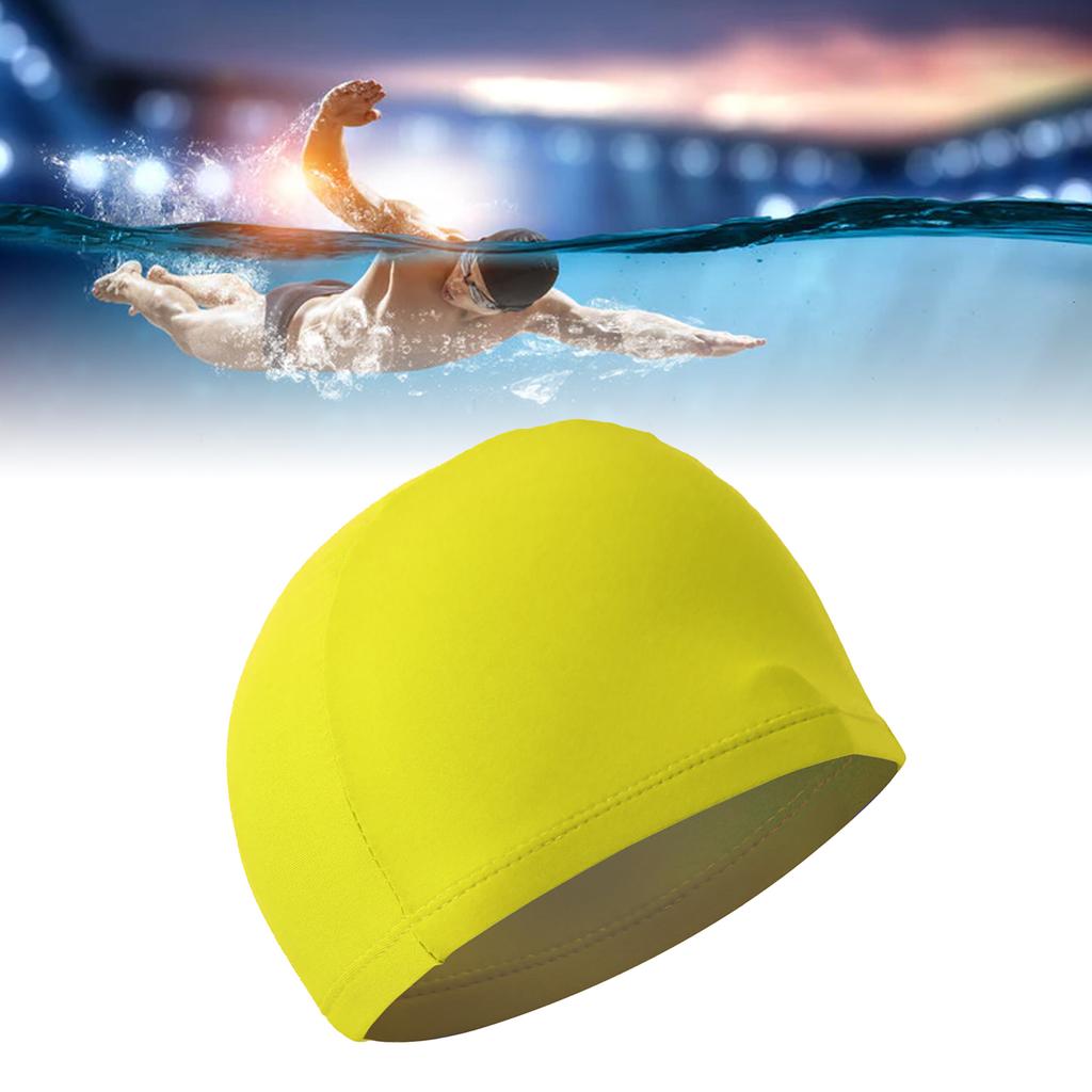 Swimming Cap High Elasticity Thick Bathing Cap Polyester Swimming Hats for Women Men