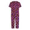 Women Two Piece Set Halloween Print Short Sleeve Top Seven Quarter Pants Casual Lounge Pajama Set for Daily Wear
