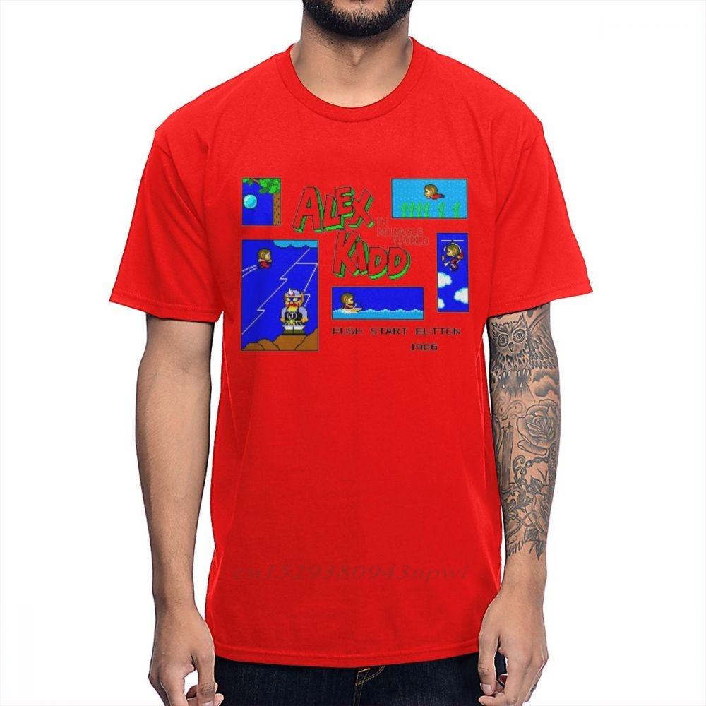 Retro Plus Size Alex Kidd In Miracle World Game Pixel 8 Bit T shirt Cartoon Natural Cotton la Camiseta S