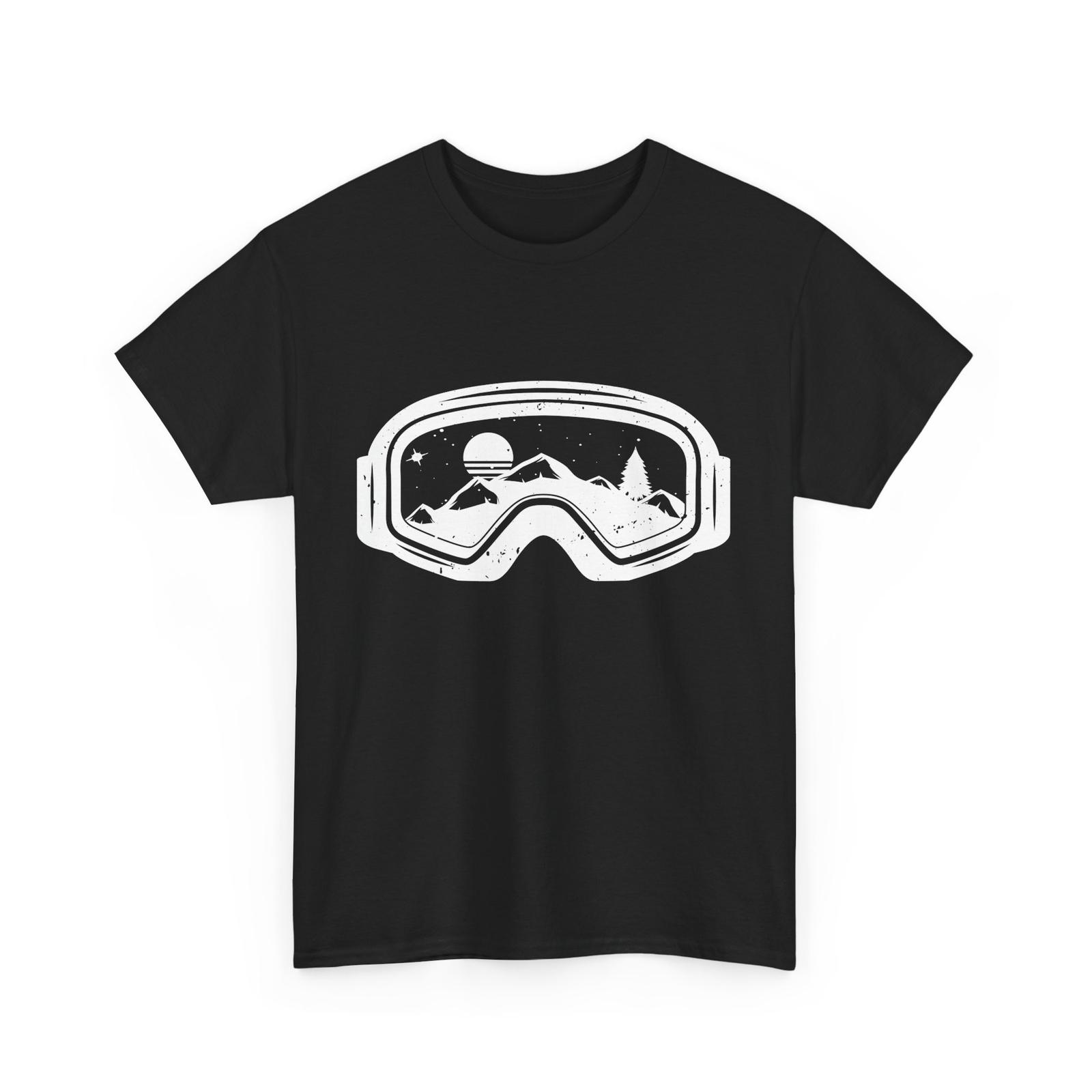 Ski Snowboard Goggles Shirt, Skiing Snow Mountain Winter Lovers Men Shirt XL