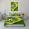 Soccer Ball Hitting The Net Print Bedding Set 1 Duvet Cover 2 Pillowcases For Adult And Children Luxury Gift Full Size