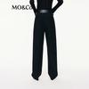 MO&Co. Women's Wool Blend Straight Leg Trousers