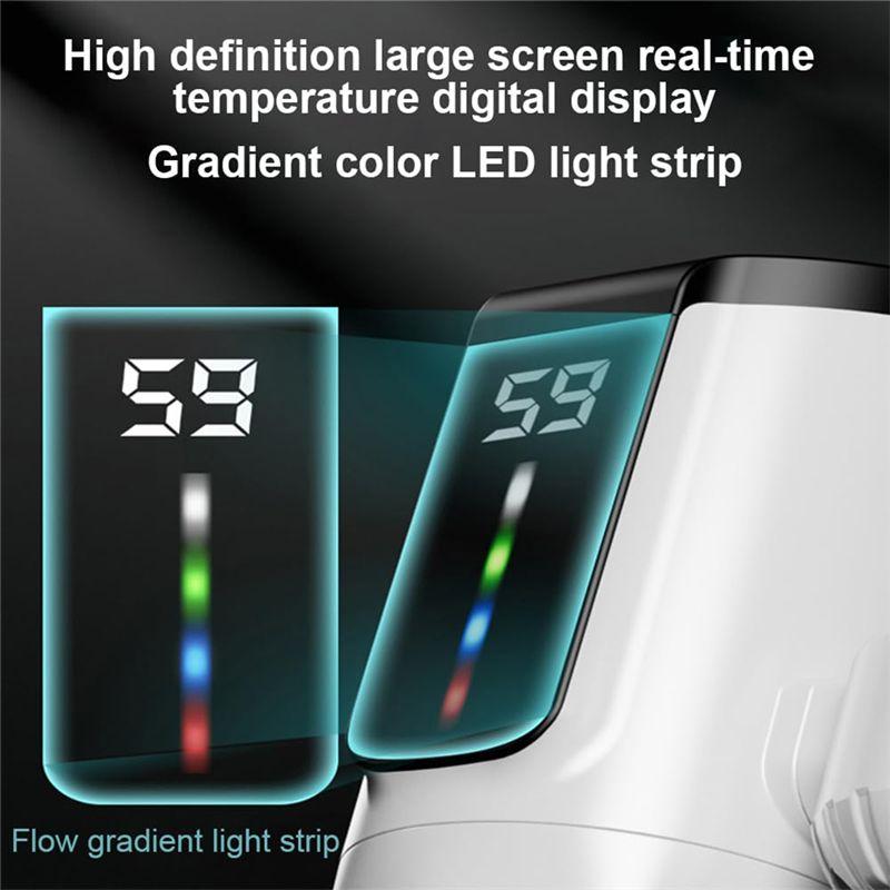 A20F-Hot Water Heater Faucet Large Screen Dynamic Digital Display For Bathroom Kitchen Hot Water Heater Eu Plug