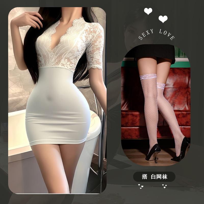 Pure Desire Temptation Sexy Lingerie Sexy Lace Suit Couple Flirting Hot Sexy Hip Wrap No-take Robe