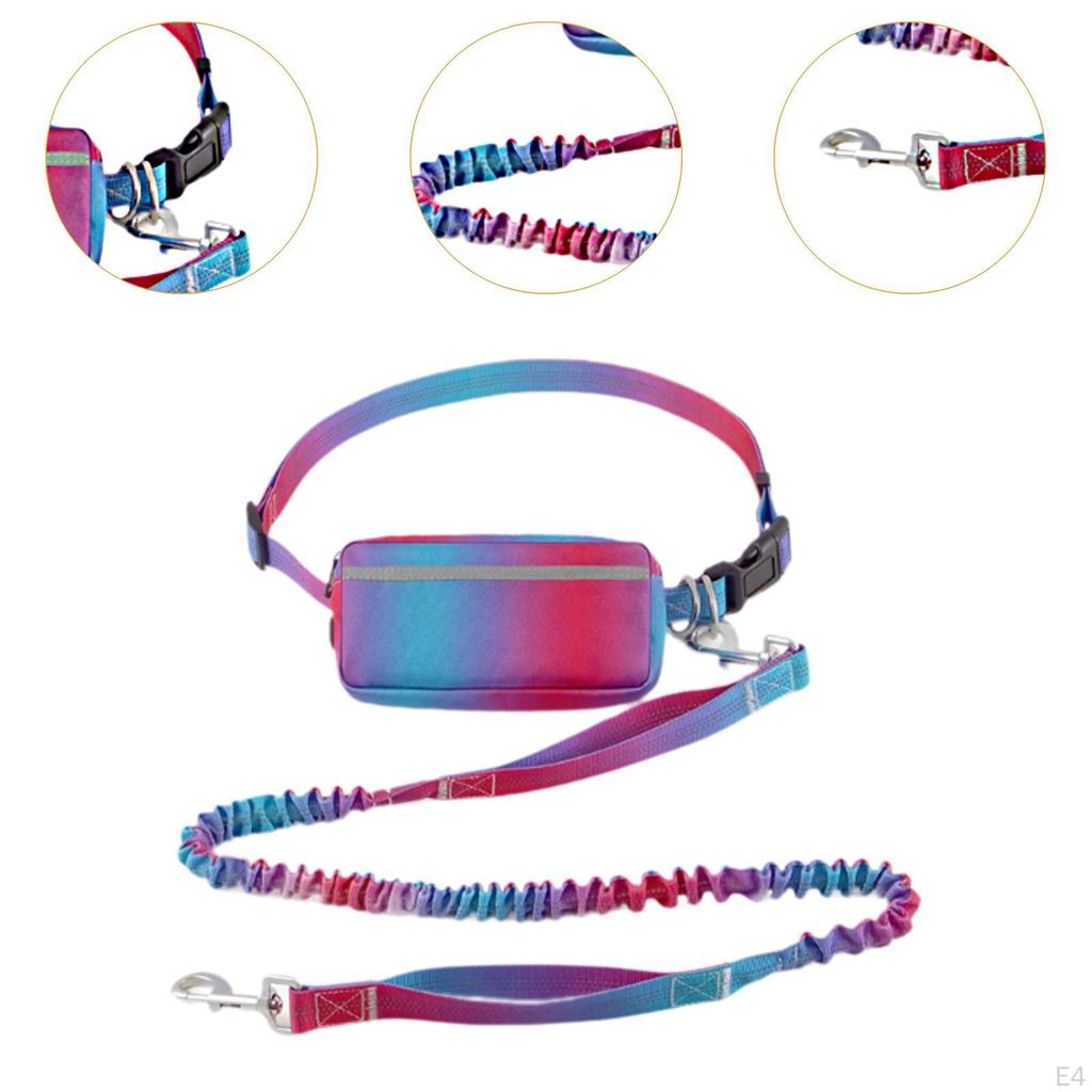 Dog Leash with Pouch Hands Free Jogging Pet Supplies Reflective Stitch