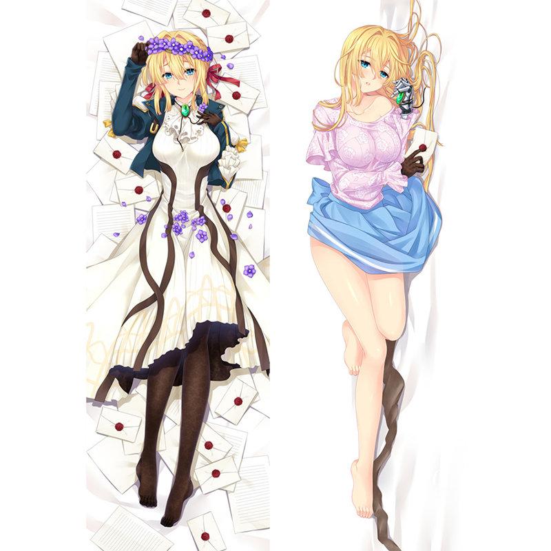 60x180cm Anime Violet Evergarden Dakimakura Kılıfı Yastık Kılıfları Gerçek Boyutlu Vücut Sarma Yastık Kılıfı Manga Otaku