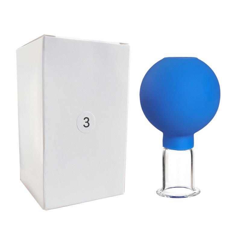 1PC Blue Pink Vacuum Cupping Cups PVC Head Glass Suction Body Massage Family Meridian Acupuncture Chinese Medical Therapy Jar