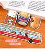 1pc Cartoon bus Magnetic Bookmark Ruler Student Cute High-value Bendable Ruler Special-shaped Magnetic Ruler