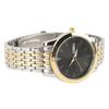 Quartz Men Watch Commercial Dual Date Stylish Classic Quartz Stainless Steel Dress Watch Gold and Silver Strap Black Dial