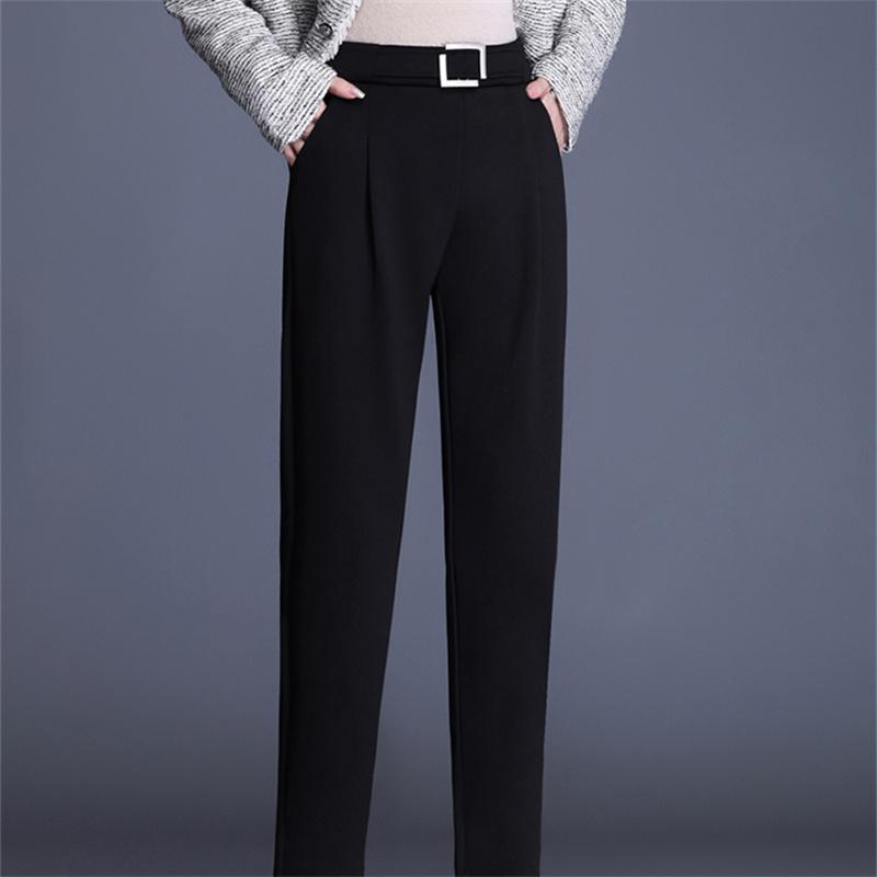 Autumn Winter Korean Fashion Womens Warm High Waist Plus Velvet Thicken Casual Harajuku Womens Formal Wear Trousers Pencil Pants