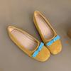 Women's Flat Shoes Spring and Autumn Soft Sole Single Shoes Multi-color Color Matching Butterfly Bow Shallow Mouth Flats Women