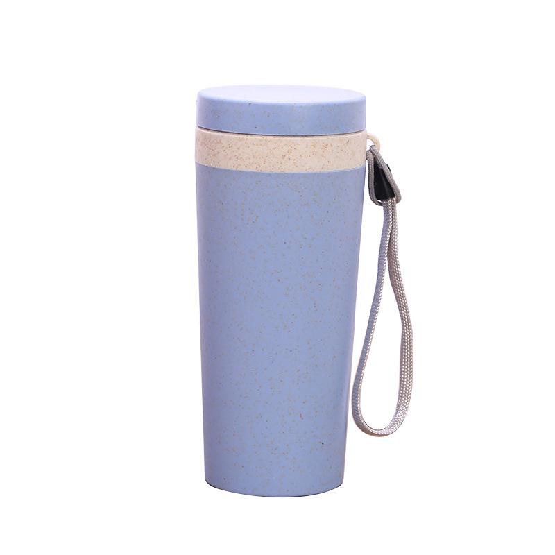 Eco-Friendly Wheat Straw Aroma Cup - Double-Layer Portable Promotional Gift Cup