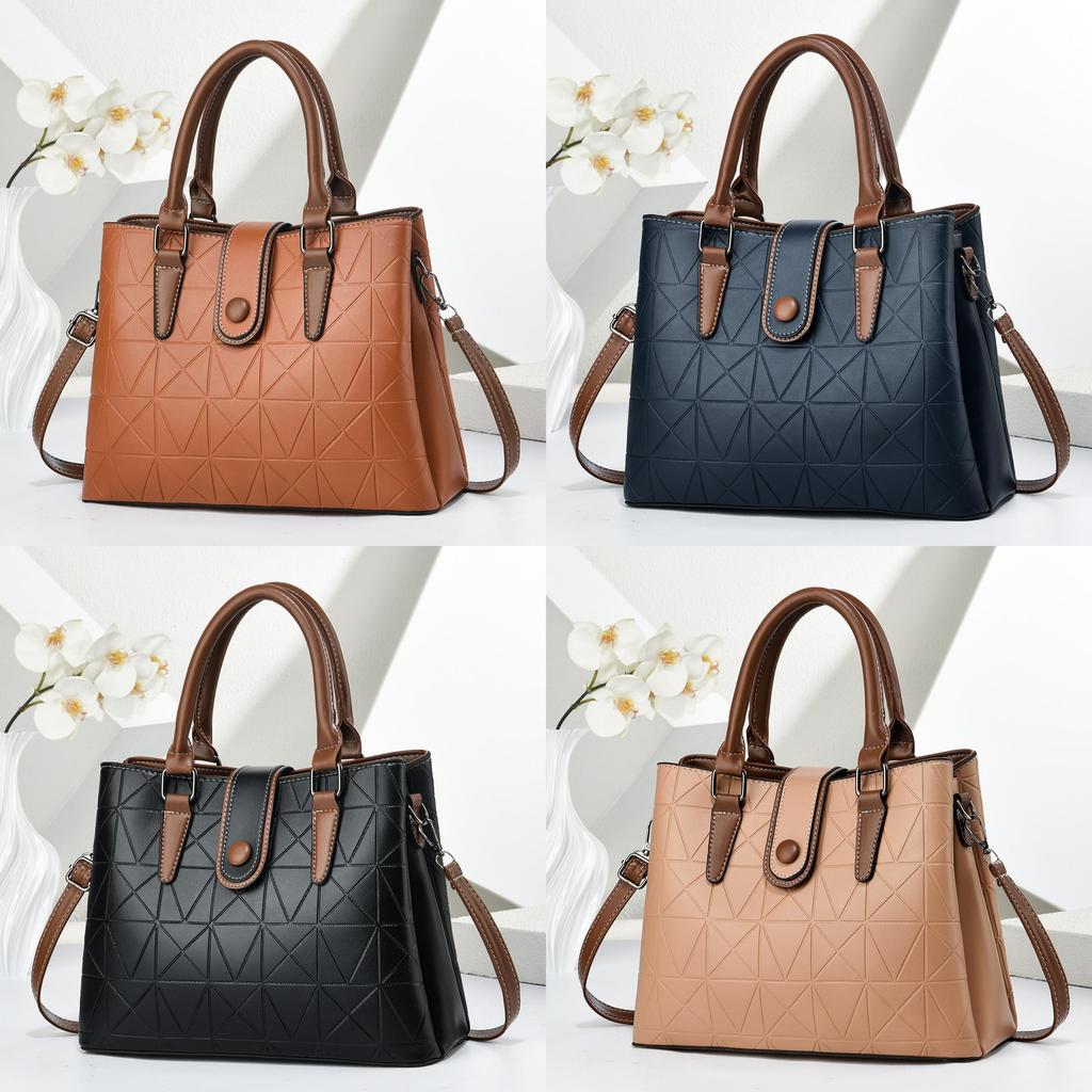 Retro Diamond Pattern Pu Shoulder Bag With Zipper Closure For Office Use