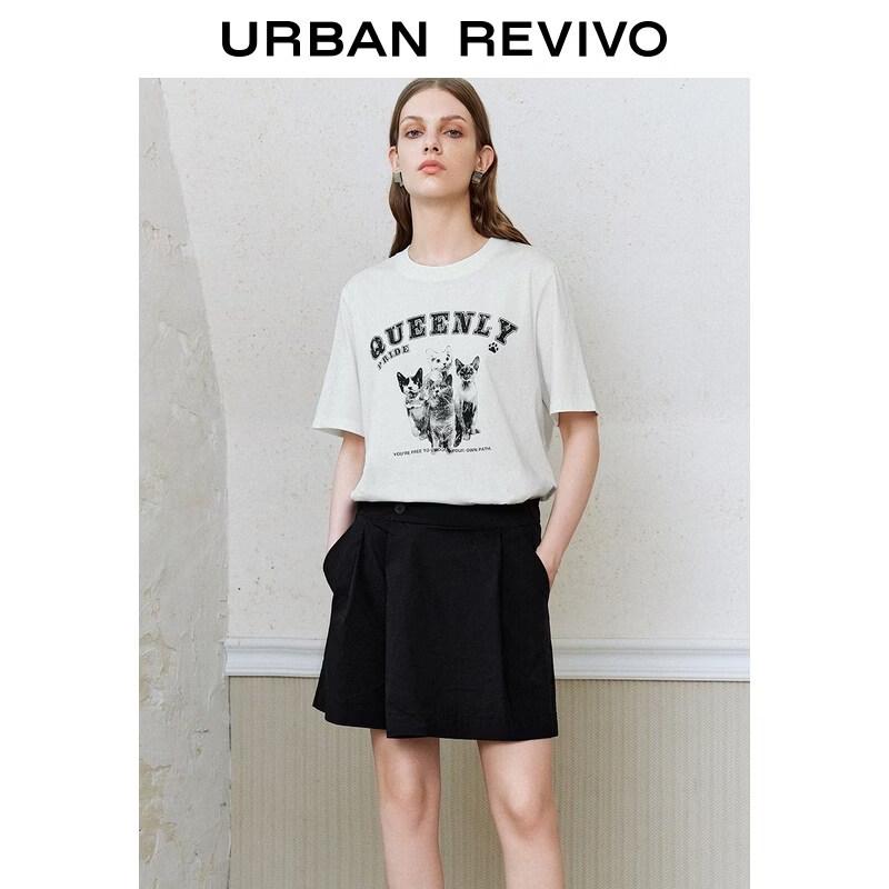 Women s Casual Kitten Print Cotton T-shirt XS