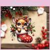 Holiday Pendant Car Cartoon Deer Design Acrylic Construction Festive Decoration